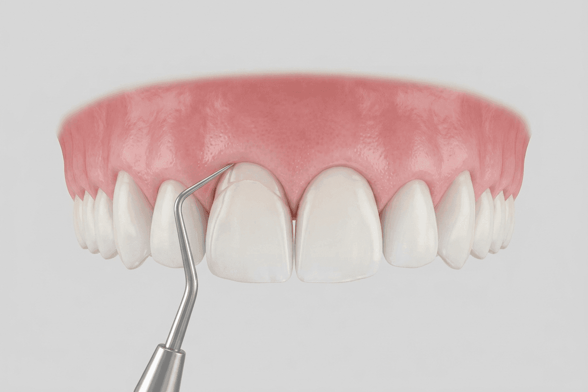 Educational illustration showing crown lengthening