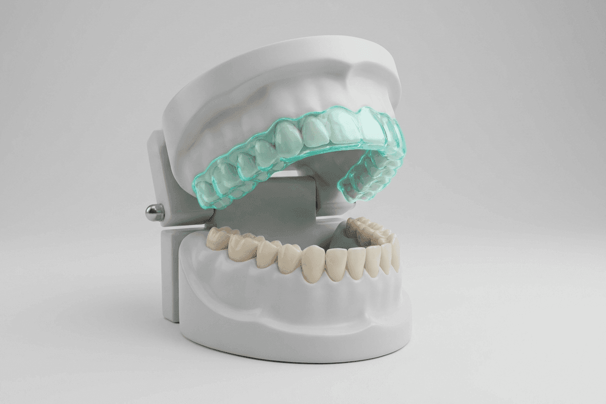 Educational render of a custom orthotic splint