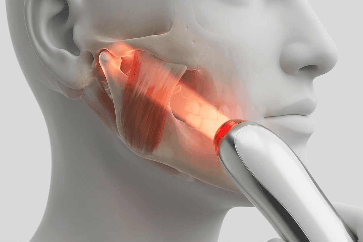 Educational illustration showing low level laser therapy / photobiomodulation