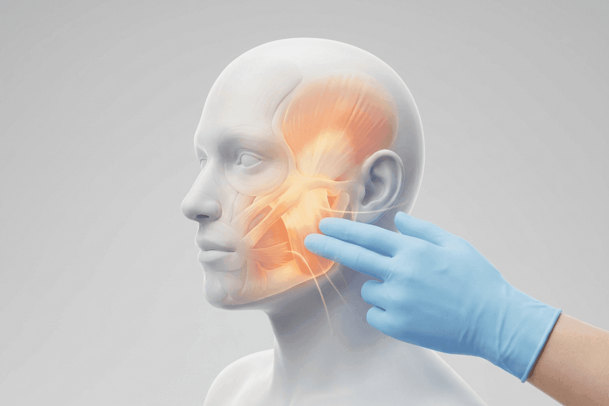 Educational illustration showing myofascial pain therapy & exercises