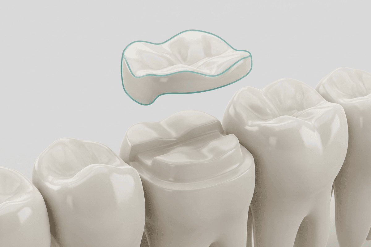 Educational illustration showing onlays