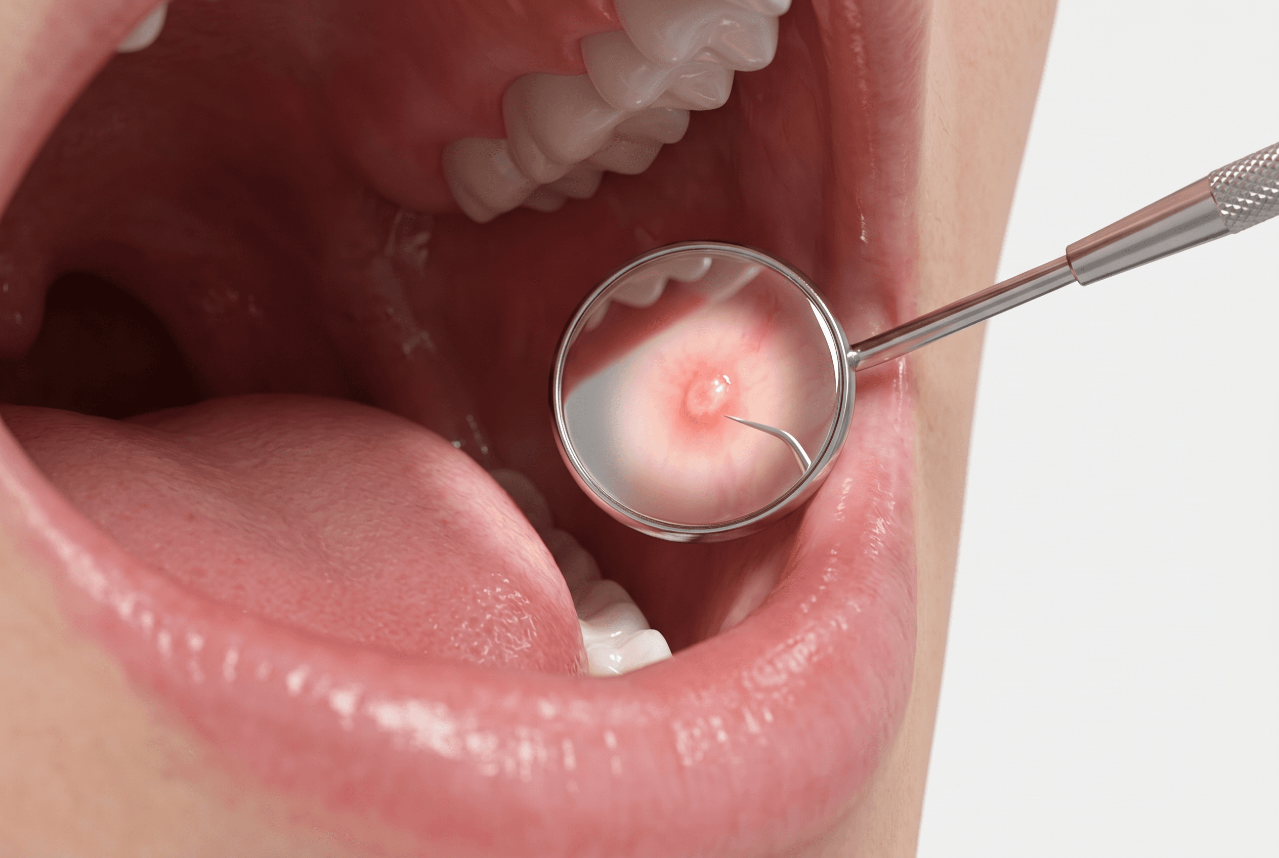 Educational illustration showing oral pathology